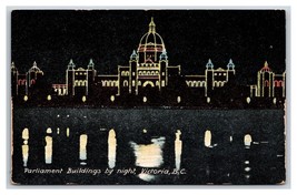 Parliament Buildings at Night Victoria BC Canada UNP DB Postcard B19 - £2.29 GBP