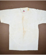 Vintage Distressed Thrashed Blank T Shirt M Fruit Loom USA Made Single S... - £16.13 GBP