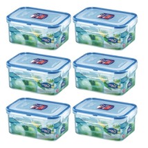 (Pack of 6) Lock &amp; Lock Rectangular Plastic Food Container 20.29oz / 2.5... - £25.22 GBP