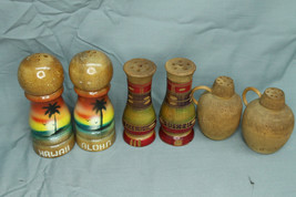 Lot of Vintage Wooden Collection of Salt and Pepper Shakers #28 - £15.78 GBP