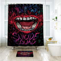 Suicide Squad Shower Curtain Bath Mat Bathroom Waterproof Decorative - £18.37 GBP+