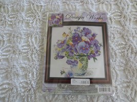 Design Works PANSY FLORAL Counted Cross Stitch SEALED KIT #2771 - 14&quot; x 14&quot; - $20.00