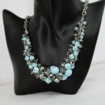 Sparkling Aqua and Iridescent Beautifully Faceted Beaded Necklace by Vera Wang - £13.43 GBP