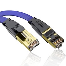 Cat 8 Ethernet Cable, 25 Ft Nylon Braided High Speed Flat Internet Network Lan P - £28.11 GBP