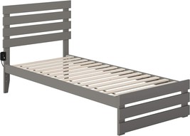 Grey Twin Xl Afi Oxford Island Bed With Footboard And Turbo Charger. - $272.96