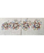 Groovy Boho Eclectic Set Of 4 Acrylic Beaded Napkin Rings Hand Crafted - $17.82