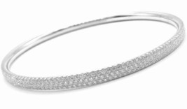 Tiffany &amp; Co Metro 18k White Gold Full Diamond Three Row Bangle Bracelet... - £14,360.62 GBP