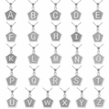 Sterling Silver Letter Initial Pentagon Pendant Necklace - $19.99+