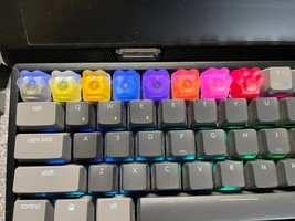 Transparant / Clear color Cute Paw mechanical keycaps 3D printed - £7.96 GBP