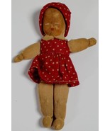 Vintage Cloth Doll Polka-Dot Painted Face Stuffed 5 inch Primitive Prair... - £23.45 GBP
