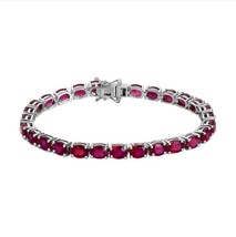 NATURAL 925 Sterling Silver RUBY Bracelet. Best anniversary gift for women - £104.20 GBP