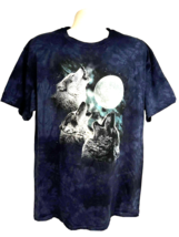 The Mountain Blue Tie Dye Graphic Howling Wolves T-Shirt XL Animal Print... - £15.50 GBP