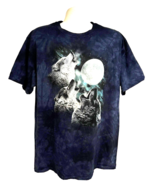 The Mountain Blue Tie Dye Graphic Howling Wolves T-Shirt XL Animal Print... - $19.79