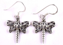 Handmade 925 Sterling Solid Silver Butterfly Women Wear Drop Dangle Earrings - £49.22 GBP+