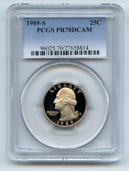 1989 S 25C Washington Quarter Proof PCGS PR70DCAM  20160008 - $51.41