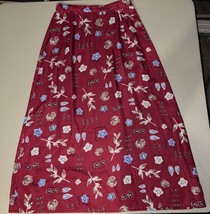 Talbots Petites Red Floral Print Skirt Size 6 - £11.62 GBP