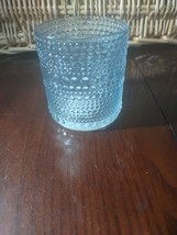 Pier 1 3.25&quot; Inch Blue Tea Light Candle Holder New Glass - $29.58