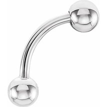 14k Palladium White Gold Threaded Curved Eyebrow Barbell - £278.97 GBP+