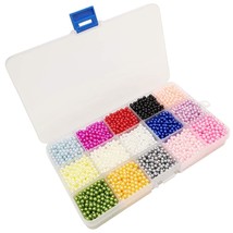 4500Pcs 4Mm Assorted 15 Colors No Hole Round Ball Bead Scrapbooking Craf... - £19.54 GBP