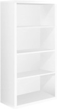 48-Inch White Bookcase, Monarch Specialties I 7059. - £126.28 GBP