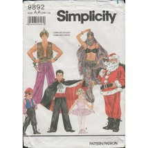 Simplicity 9892 Aladdin, Belly Dancer, Dracula, Pirate Adult Costume Pattern UC - £9.98 GBP