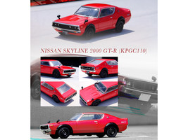 Nissan Skyline 2000 GT-R KPGC110 RHD Red 1/64 Diecast Model Car Inno Models - £25.52 GBP