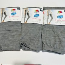 Womens XXXL 22 Fruit Of The Loom Waffle Pant Gray Thermals Pants  (3 Pack) - £22.94 GBP