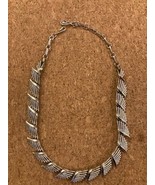 Vintage Coro Silver Tone Fan Wing Adjustable Necklace Retro rare - $11.75