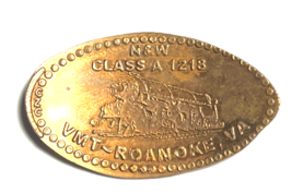 Norfolk &amp; Western Class A 1218 Steam Locomotive - Copper - Elongated Penny - £6.03 GBP