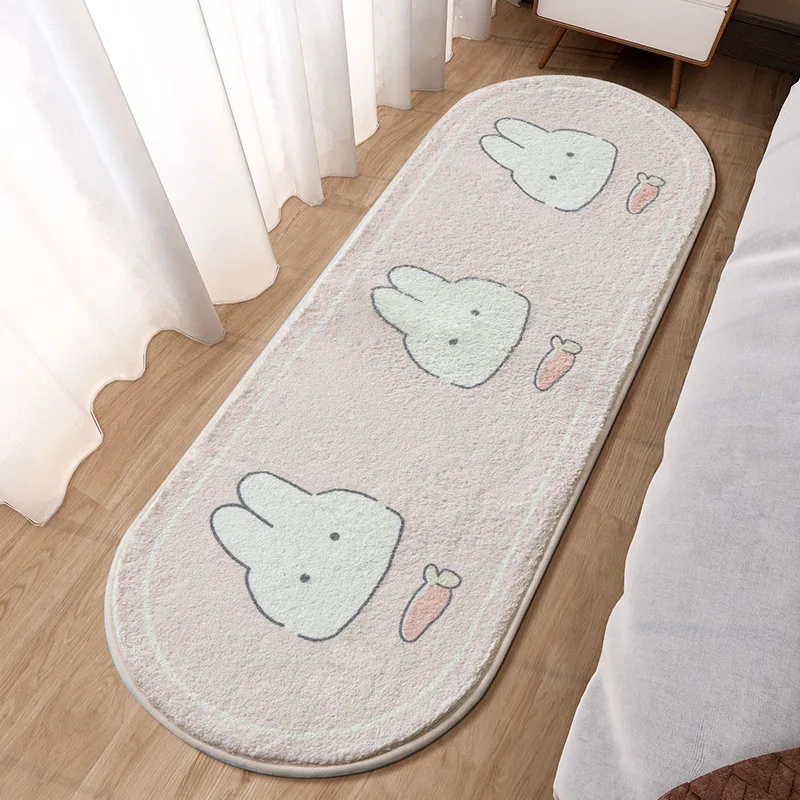 Toon faux lamb wool bedroom bedside rugs lovely rabbit pink bed area carpet soft no icy thumb200