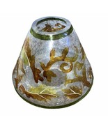 HMK Hallmark Crackle Glass Candle Lamp Shade Autumn Leaves/Swirls Fall - €24,73 EUR