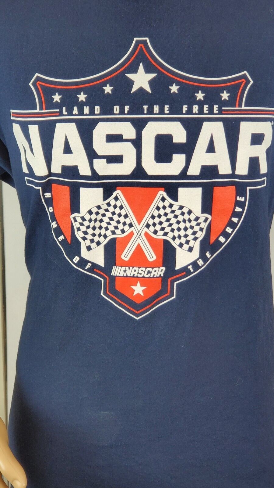 Primary image for Nascar. Men's XL T-shirt. Land Of The Free.  Blue