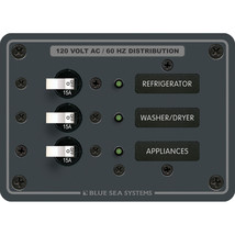 Blue Sea 8058 AC 3 Position Toggle Circuit Breaker Panel - White Switche... - $151.49
