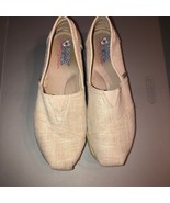 Bob&#39;s From Sketchers SZ 8 Sparkly Slip On Canvas Shoes Beige Comfort Mem... - €12,88 EUR