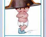Comic Baby Dressed as Napoleon Crossed Eyes Artist Signed CT UNP DB Post... - $10.84