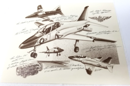 T-45TS Trainer Plane Art Print Drawing McDonnell Douglas 1986 75th Anniv... - £18.63 GBP