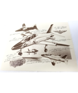 T-45TS Trainer Plane Art Print Drawing McDonnell Douglas 1986 75th Anniv... - £18.63 GBP