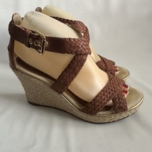 Sperry Top-sider Women Size 7.5 M Brown Platform 3&quot; Wedges Heels Espadri... - $23.32