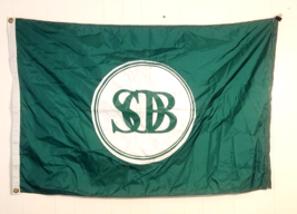 Large Flag Green White SOB 37&quot; x 57&quot; or 3&#39; x 4 1/2&#39; Double sided school? - £29.33 GBP