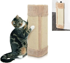 2pk Corner Wall Hanging Cat Scratcher Kitty Pet Light Tan Brown Carpet J... - $19.79