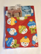 St Nicholas Square Vinyl Tablecloth Snowmen Christmas Oblong 60x84&quot; NEW - $15.47
