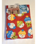 St Nicholas Square Vinyl Tablecloth Snowmen Christmas Oblong 60x84&quot; NEW - £12.25 GBP