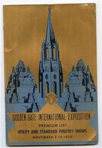 Golden Gate International Exposition Premium List 1939 Poultry San Franc... - $67.32