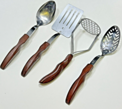 4 VTG CUTCO Kitchen Utensils Potato Masher Serving Spoon Slotted Spoon S... - $47.52