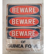 3 Qty Beware of Guinea Fowl Chic Rustic Retro Signs 8&quot;x12&quot; (3 Qty) - $55.70 CAD