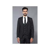 Men 3pc European Vested Suit WESSI J.VALINTIN Extra Slim Fit JV27 Black Stripe image 5