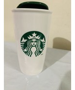 Starbucks 2014 White Green Mermaid Logo Tall Travel Tumbler Mug Cup w/Li... - $20.56