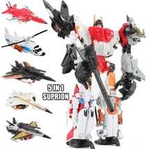 5in1 Superion Transformation Toys Action Figure Robot Aircraft Engineering  - £53.84 GBP