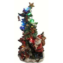 Musical Christmas Collection Lighted Santa Tree Figure LED Color Changing - £20.61 GBP