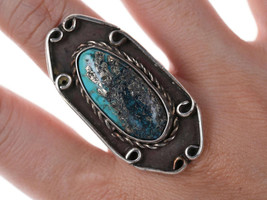 Incredible Matrix Large Vintage navajo sterling/turquoise ring - $277.20